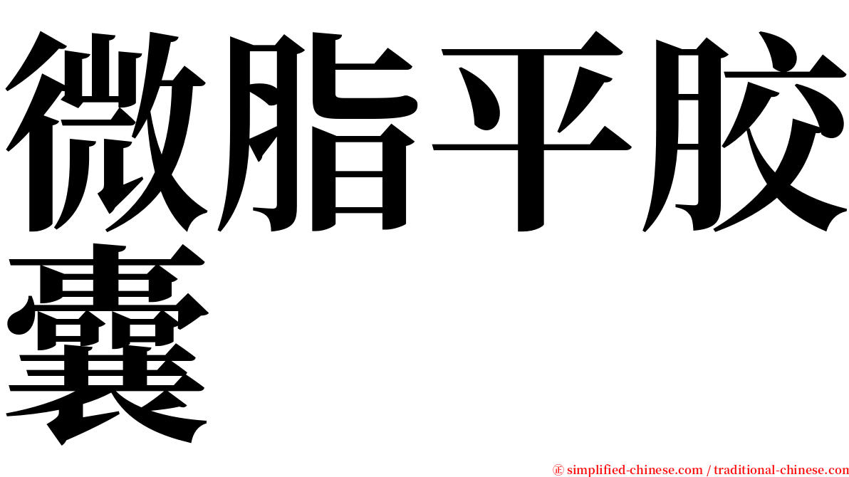 微脂平胶囊 serif font