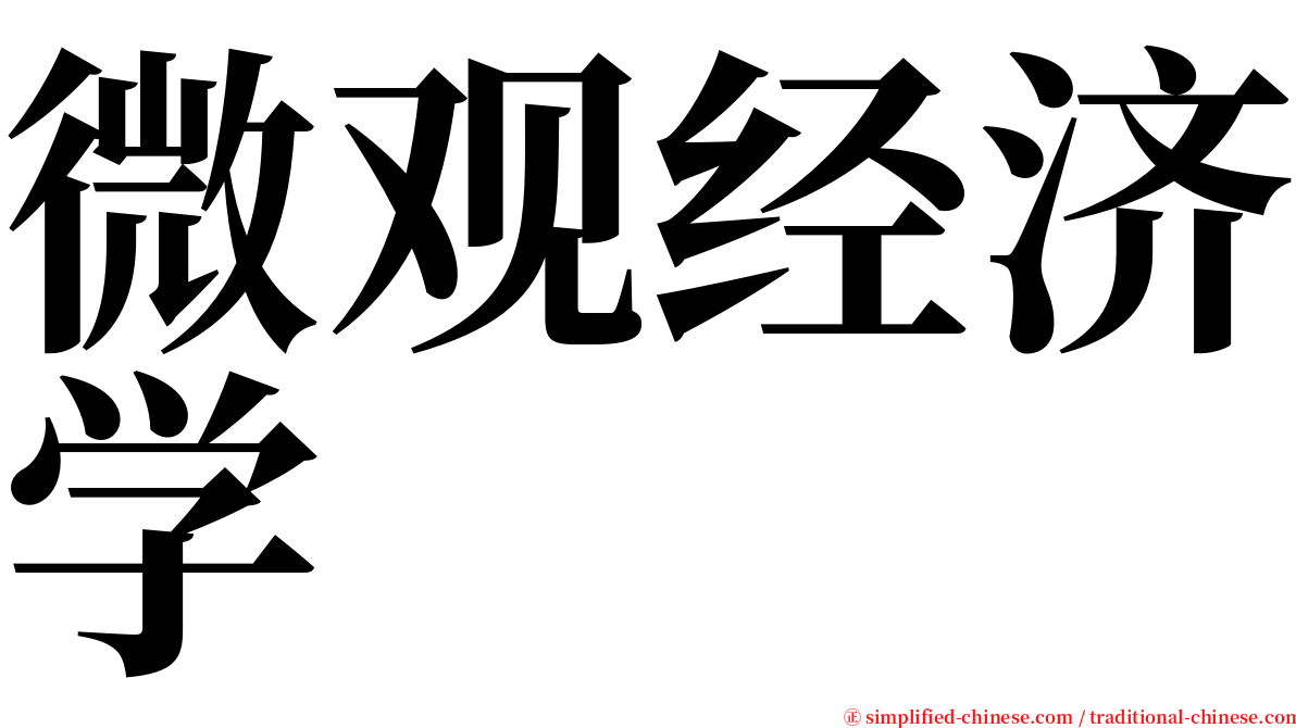微观经济学 serif font