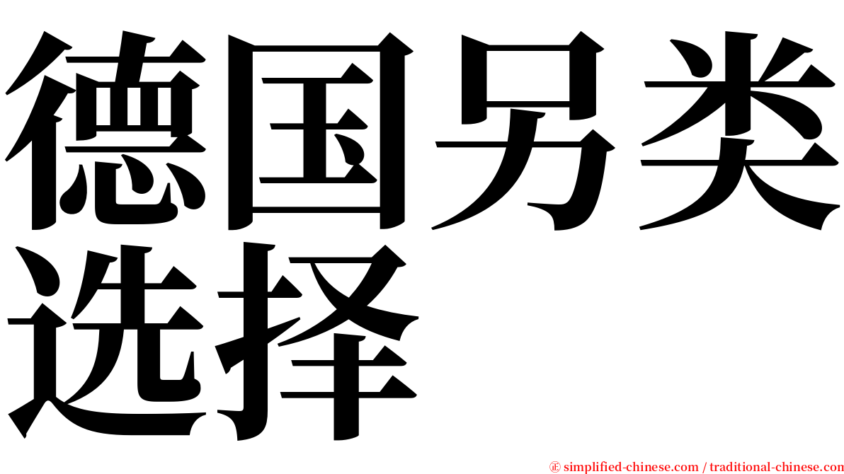 德国另类选择 serif font