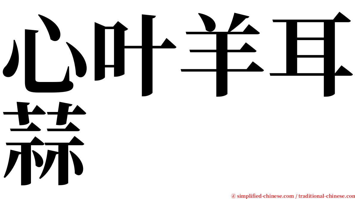 心叶羊耳蒜 serif font