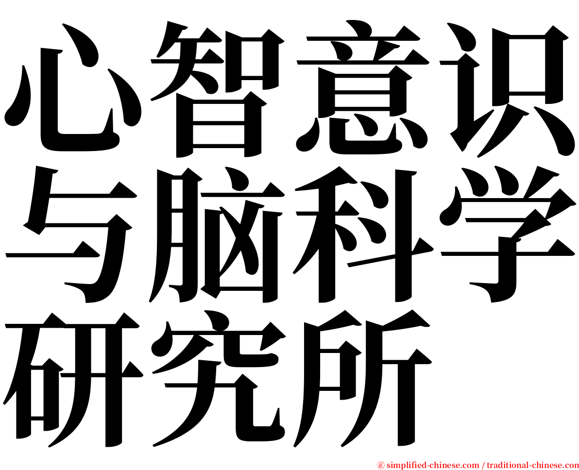 心智意识与脑科学研究所 serif font