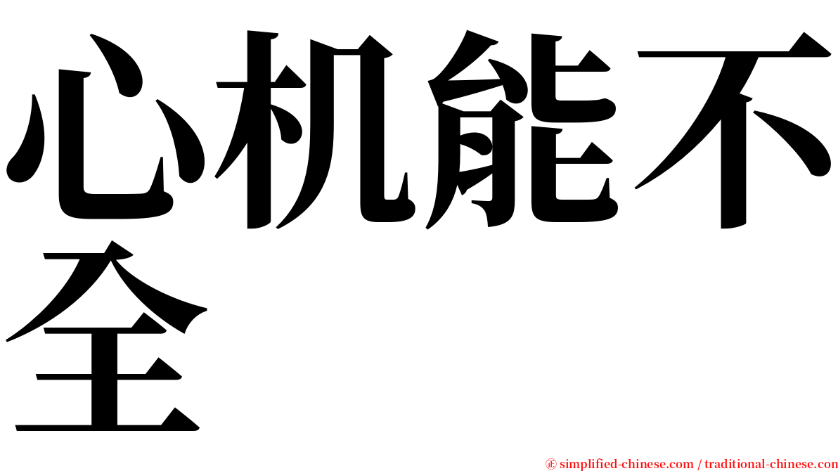 心机能不全 serif font