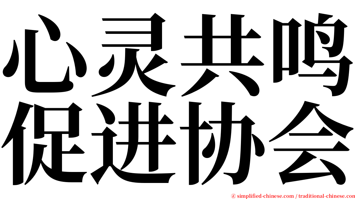 心灵共鸣促进协会 serif font