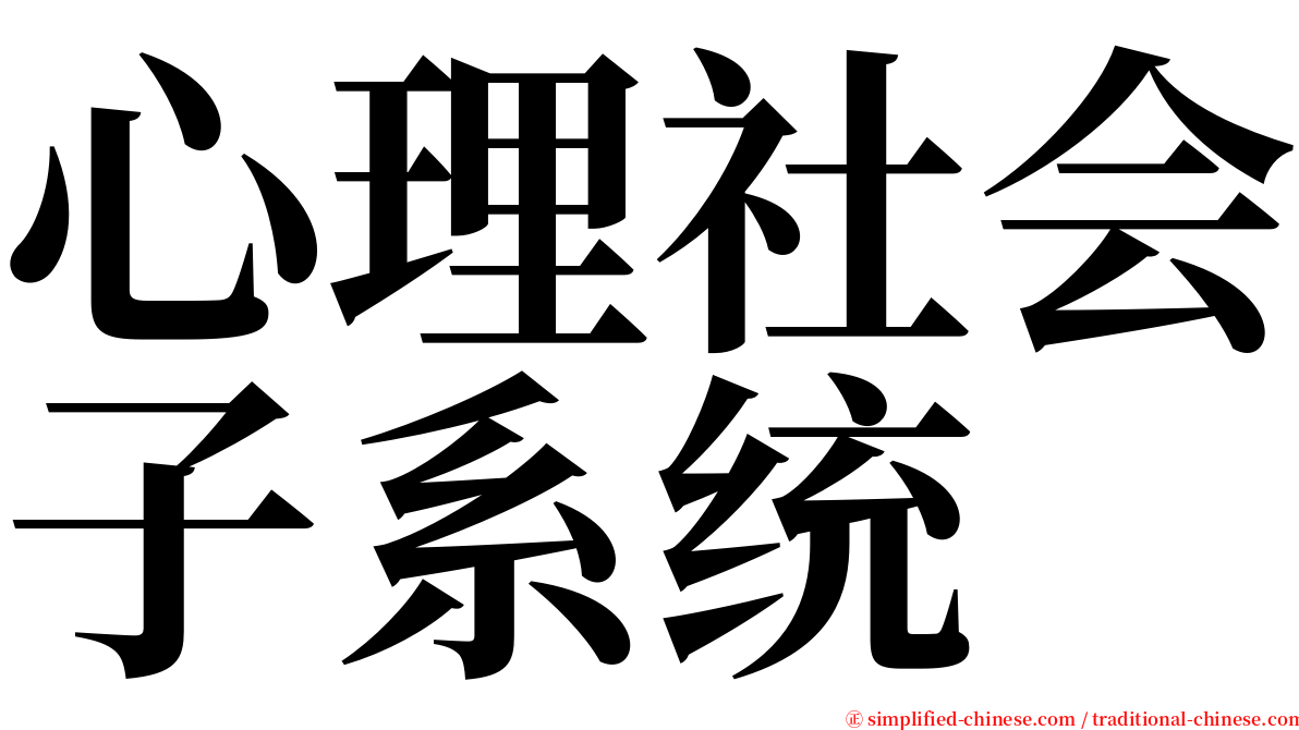 心理社会子系统 serif font