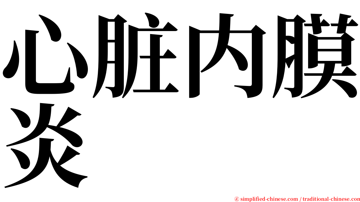 心脏内膜炎 serif font