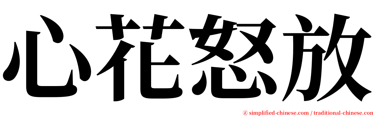 心花怒放 serif font