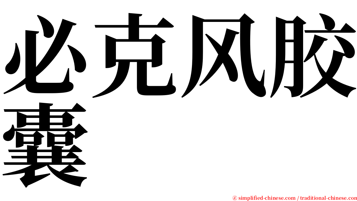 必克风胶囊 serif font