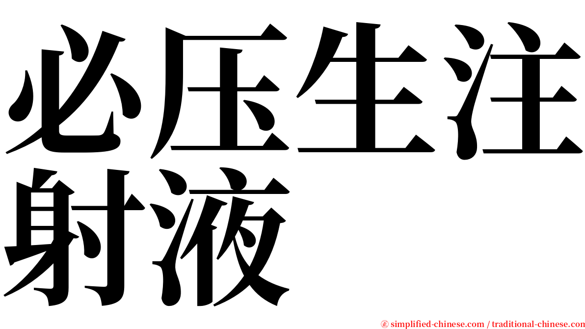 必压生注射液 serif font