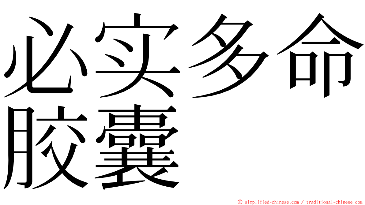 必实多命胶囊 ming font