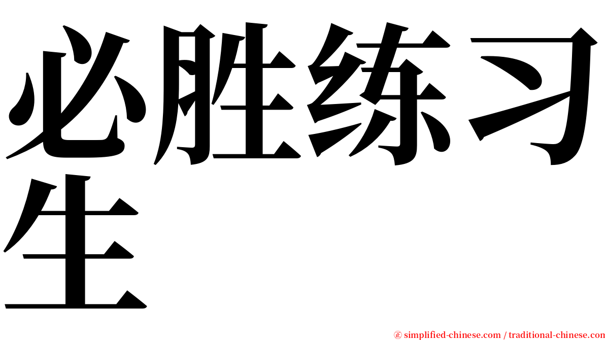 必胜练习生 serif font