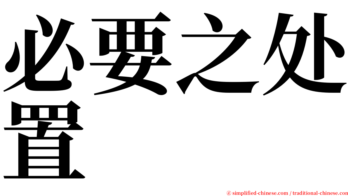 必要之处置 serif font