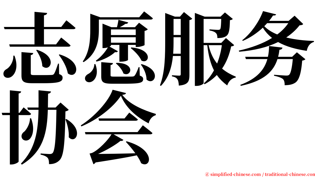 志愿服务协会 serif font
