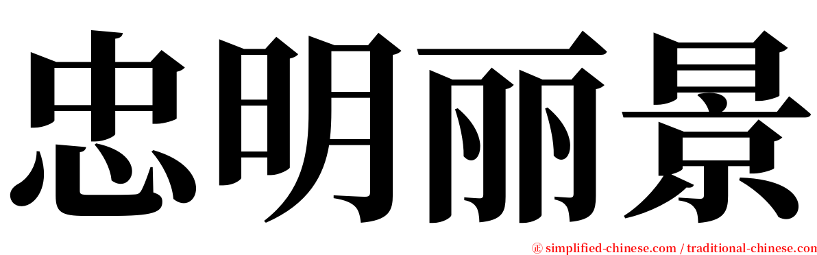 忠明丽景 serif font
