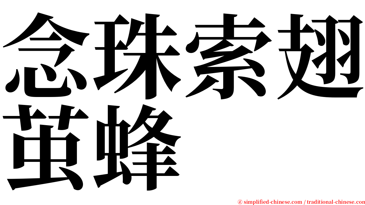 念珠索翅茧蜂 serif font