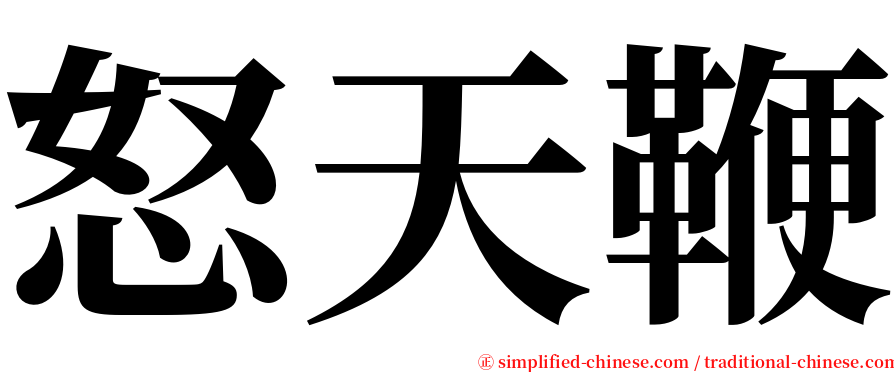 怒天鞭 serif font