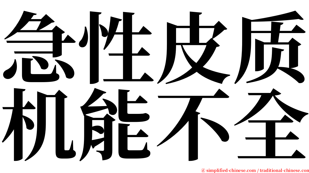 急性皮质机能不全 serif font