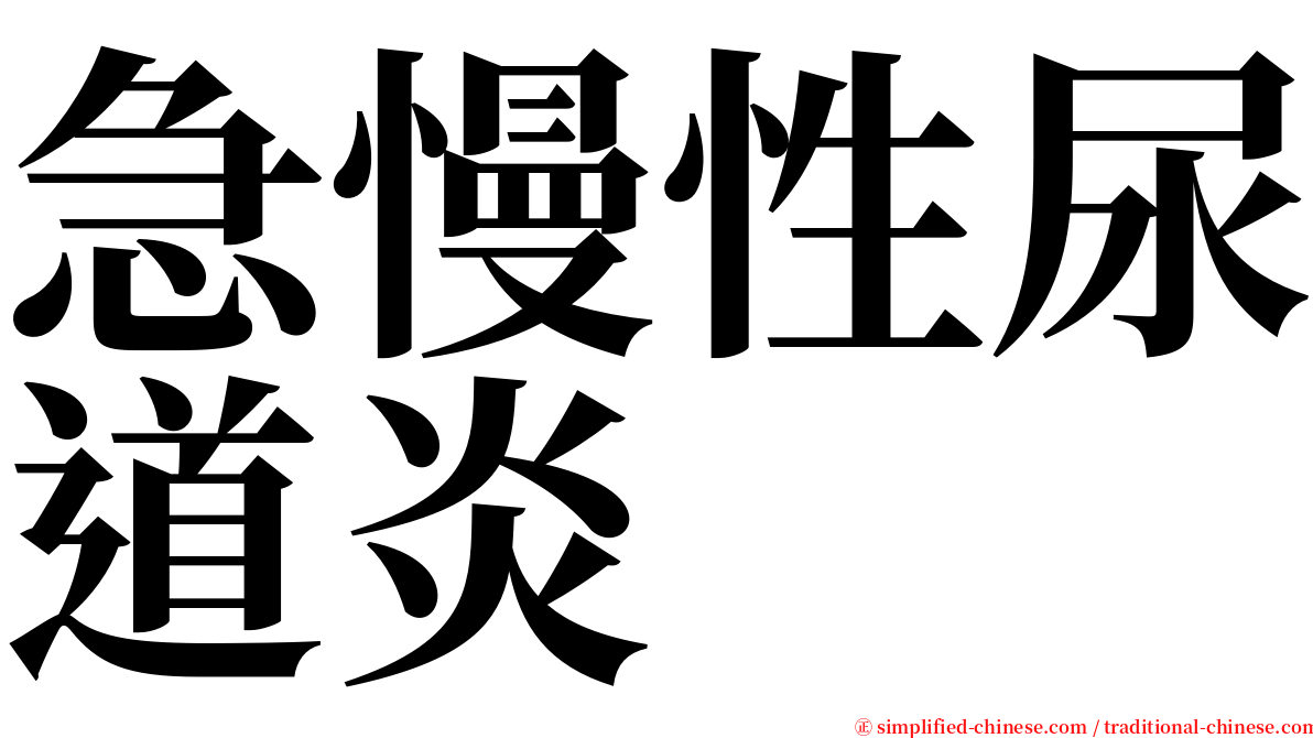 急慢性尿道炎 serif font