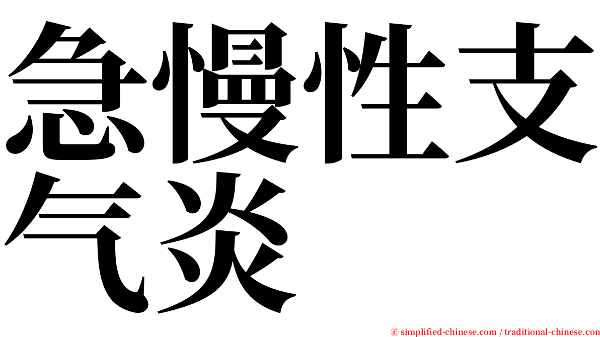 急慢性支气炎 serif font