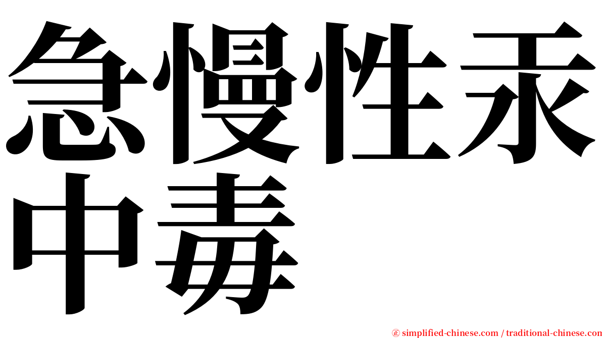 急慢性汞中毒 serif font