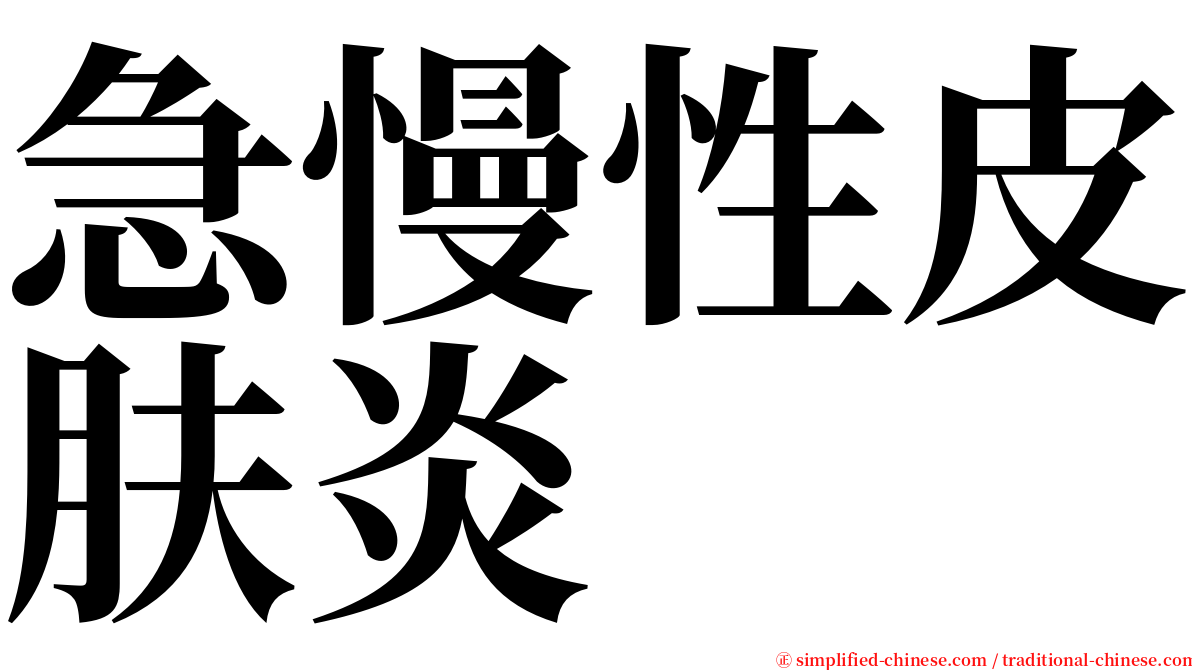 急慢性皮肤炎 serif font