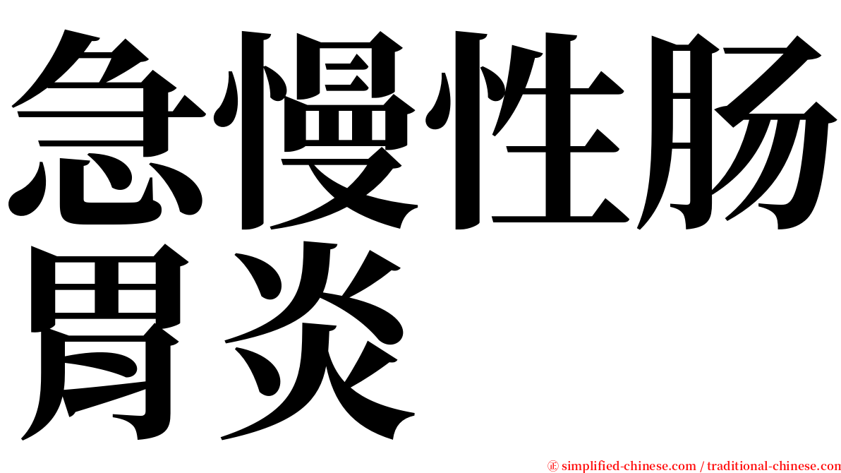 急慢性肠胃炎 serif font