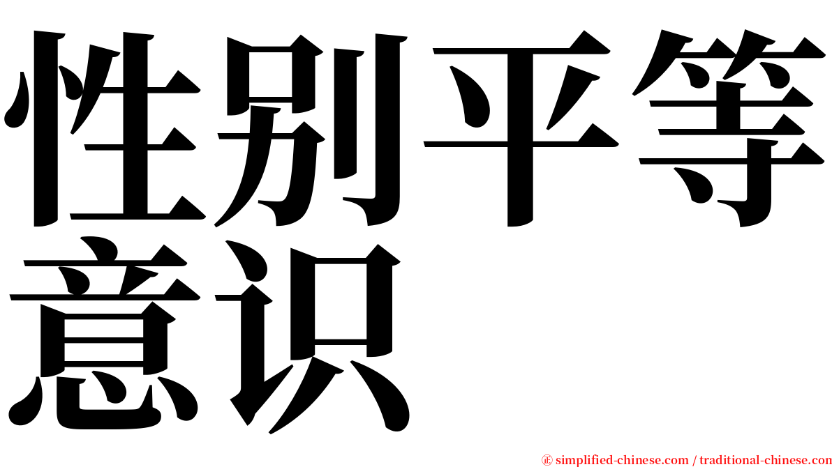 性别平等意识 serif font