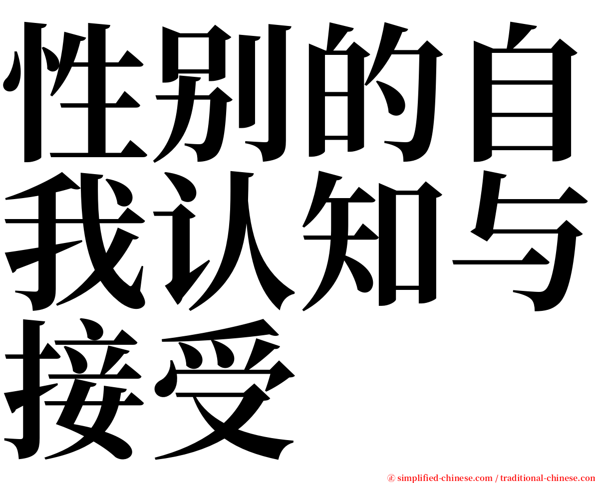 性别的自我认知与接受 serif font