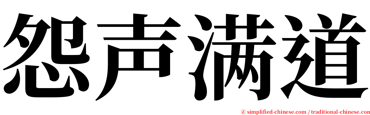怨声满道 serif font
