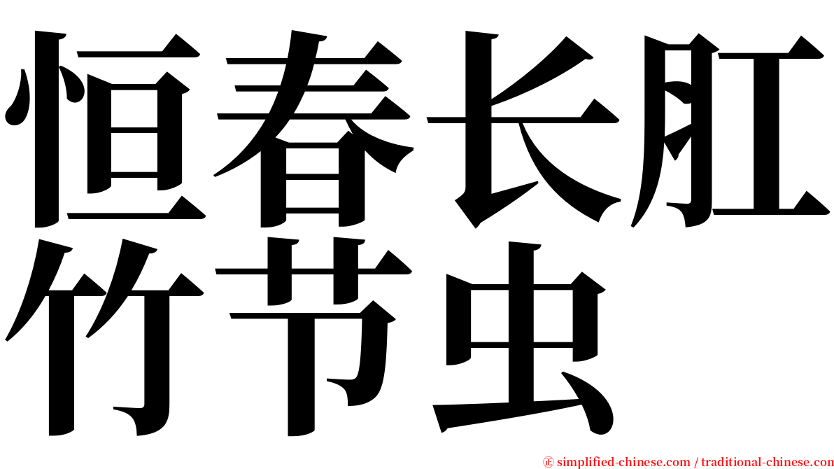 恒春长肛竹节虫 serif font