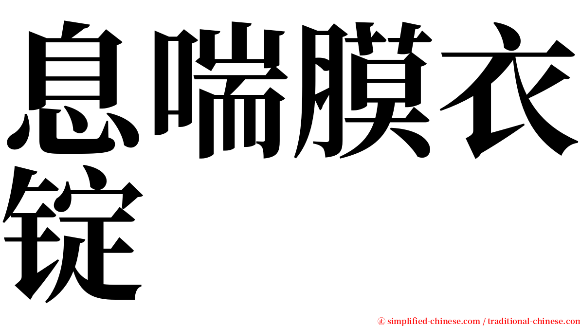 息喘膜衣锭 serif font