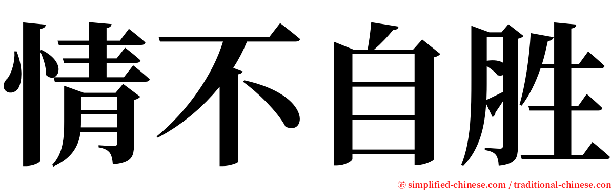 情不自胜 serif font