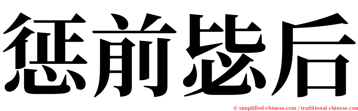 惩前毖后 serif font