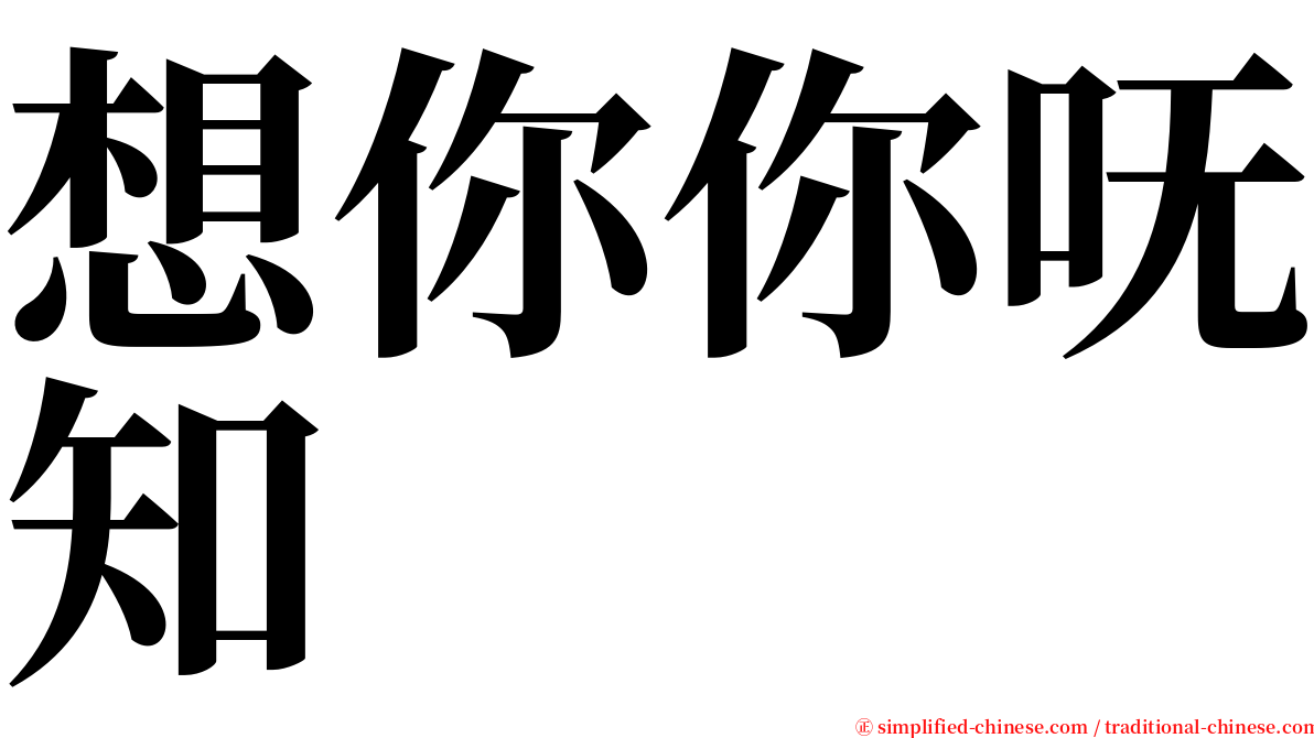 想你你呒知 serif font
