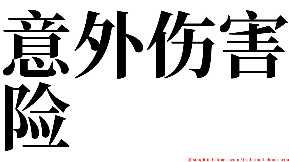 意外伤害险 serif font