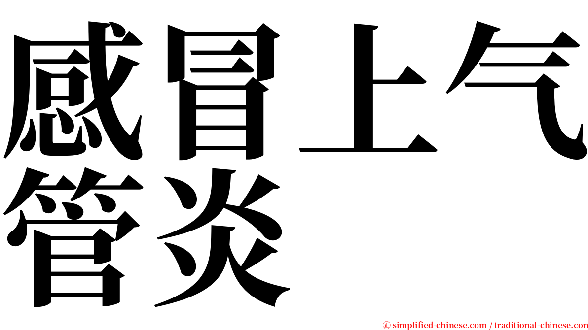 感冒上气管炎 serif font