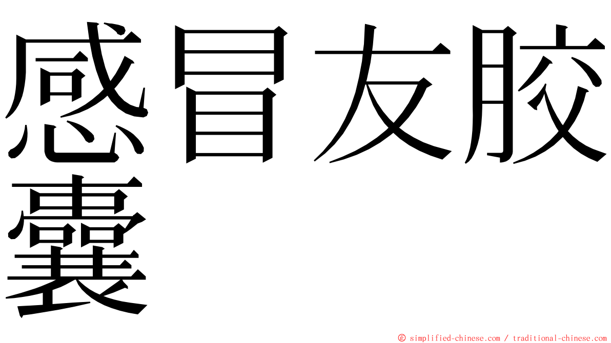 感冒友胶囊 ming font