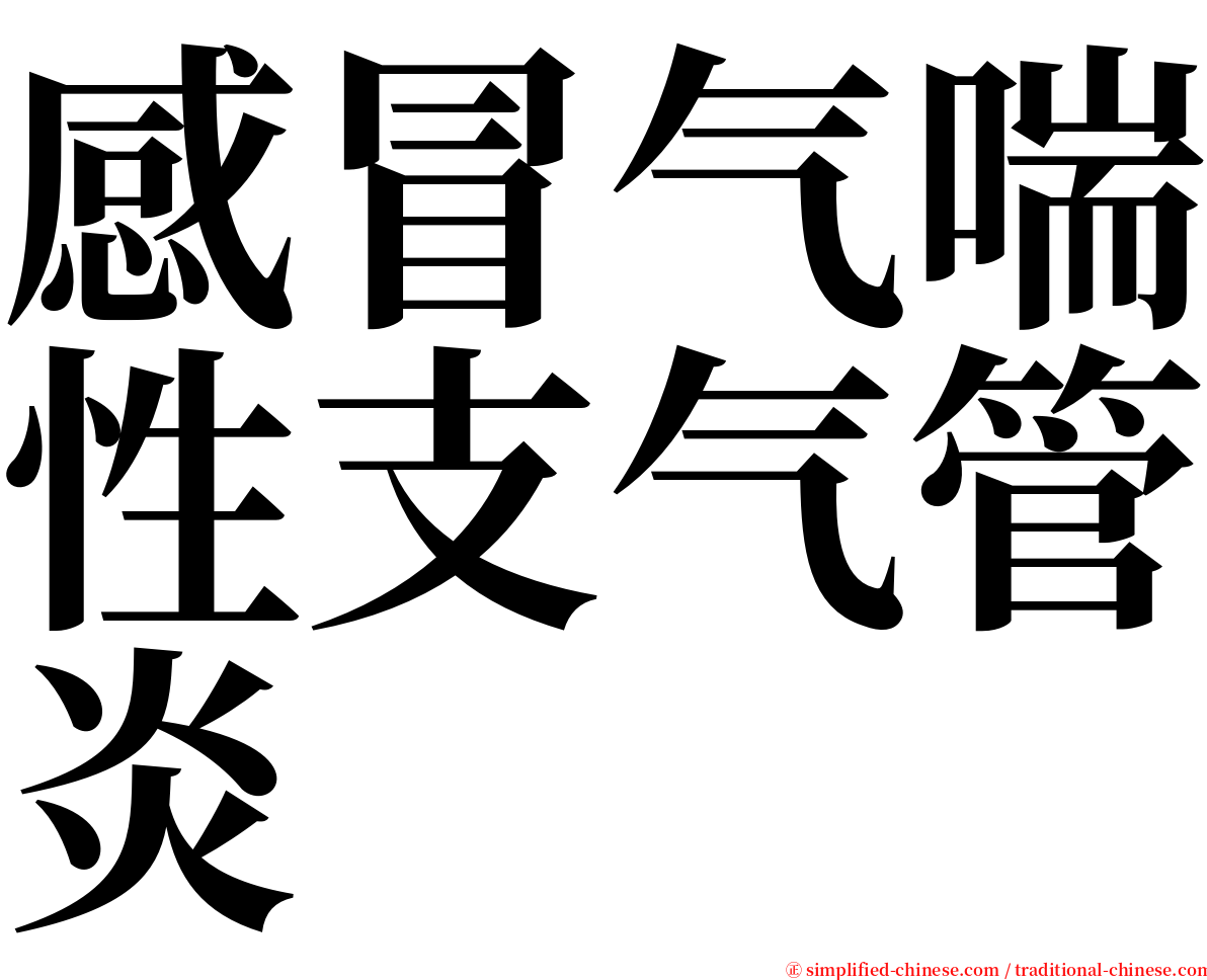 感冒气喘性支气管炎 serif font