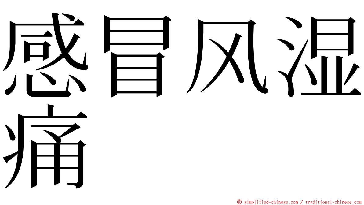 感冒风湿痛 ming font