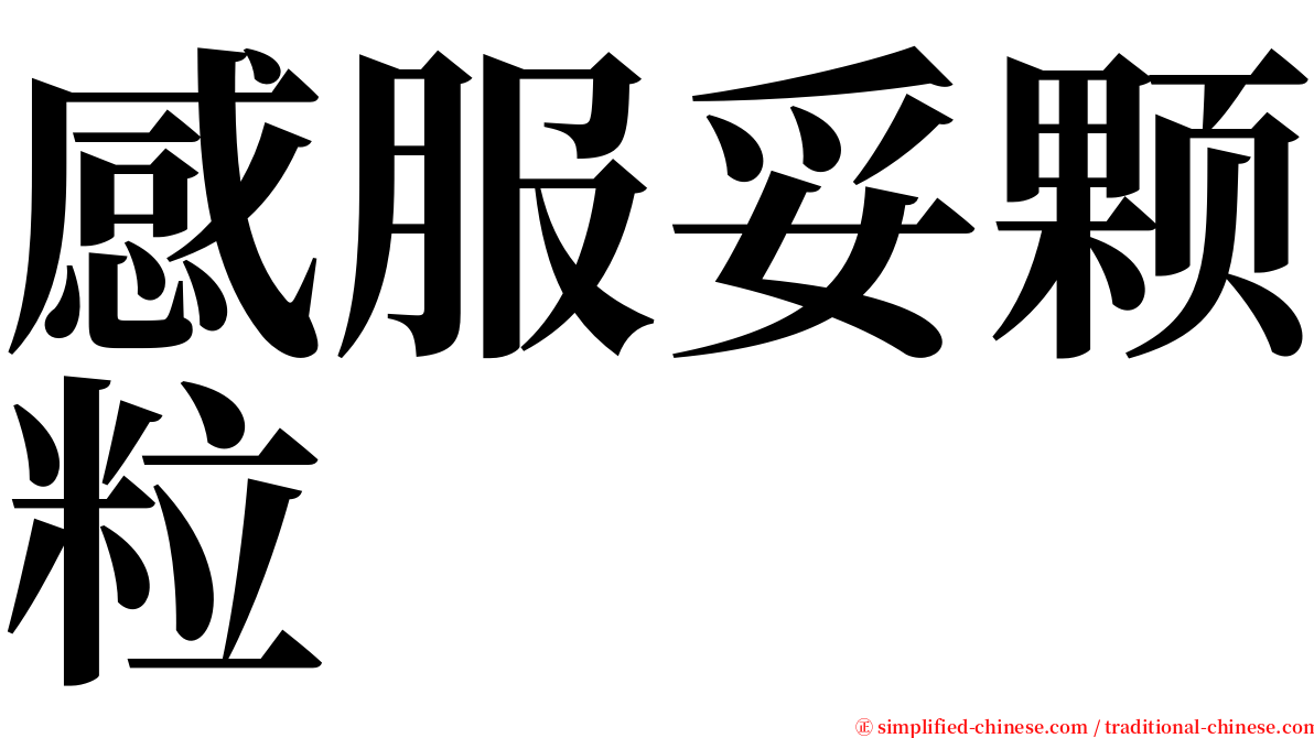 感服妥颗粒 serif font