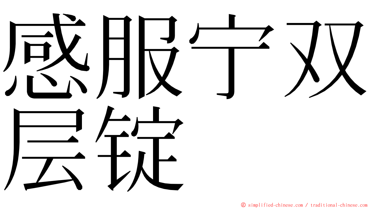 感服宁双层锭 ming font