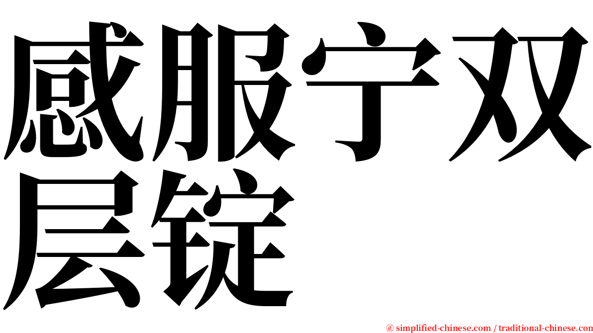 感服宁双层锭 serif font