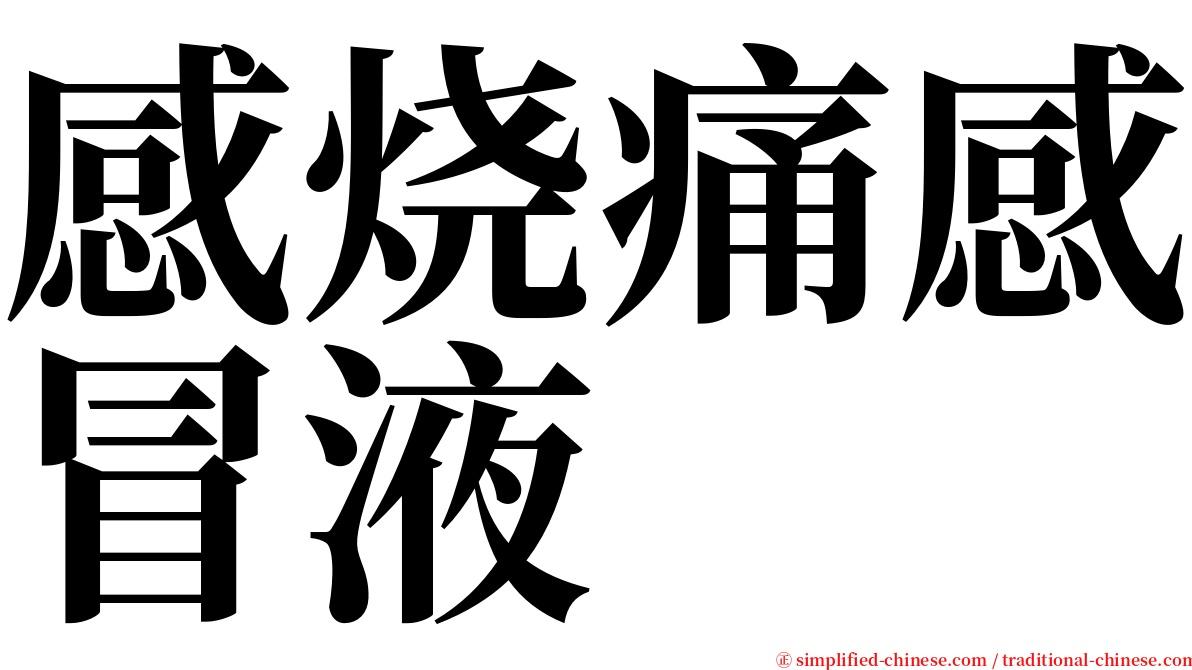 感烧痛感冒液 serif font