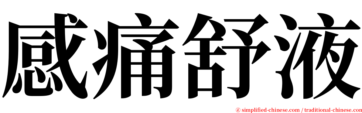 感痛舒液 serif font