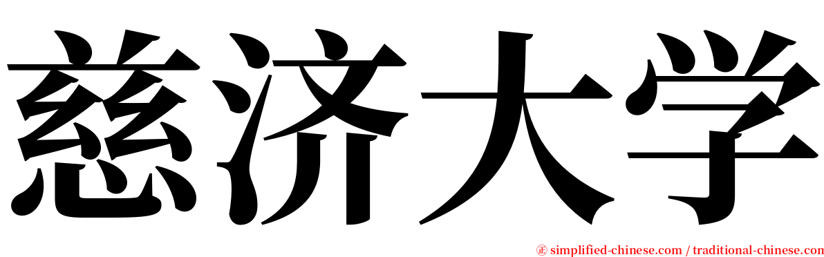 慈济大学 serif font