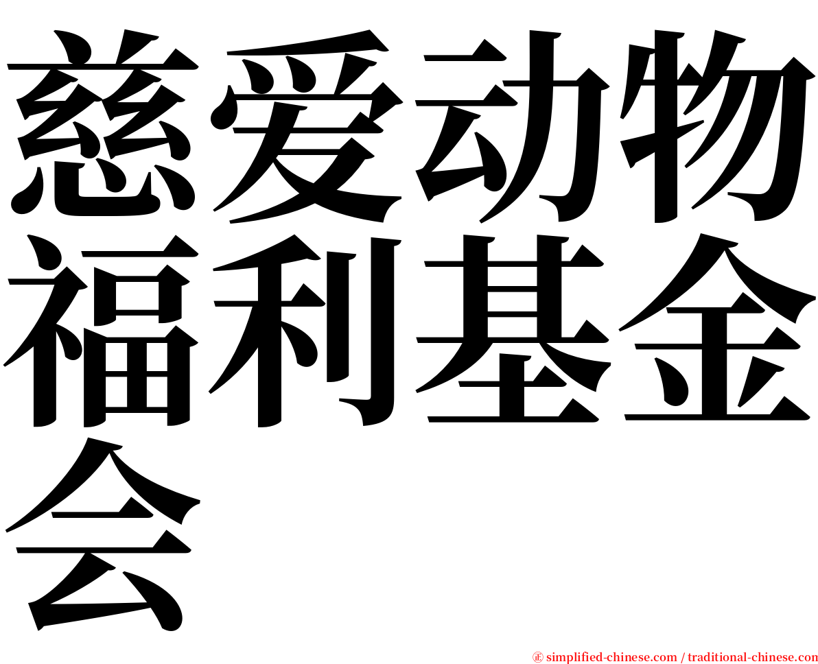 慈爱动物福利基金会 serif font