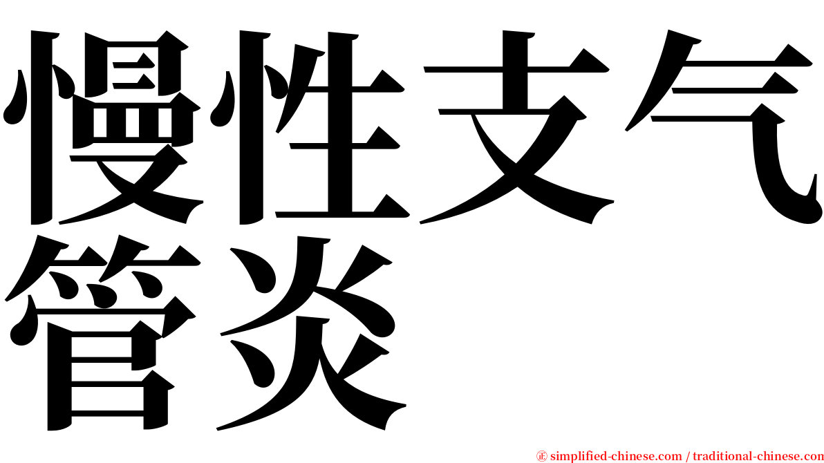 慢性支气管炎 serif font