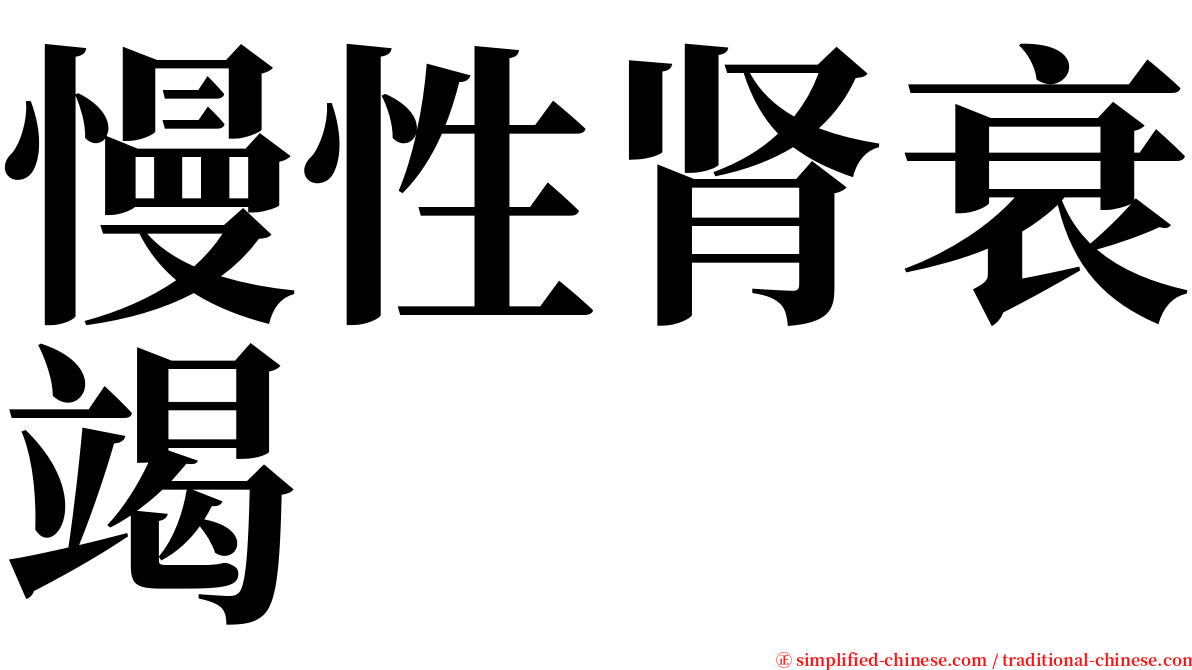 慢性肾衰竭 serif font