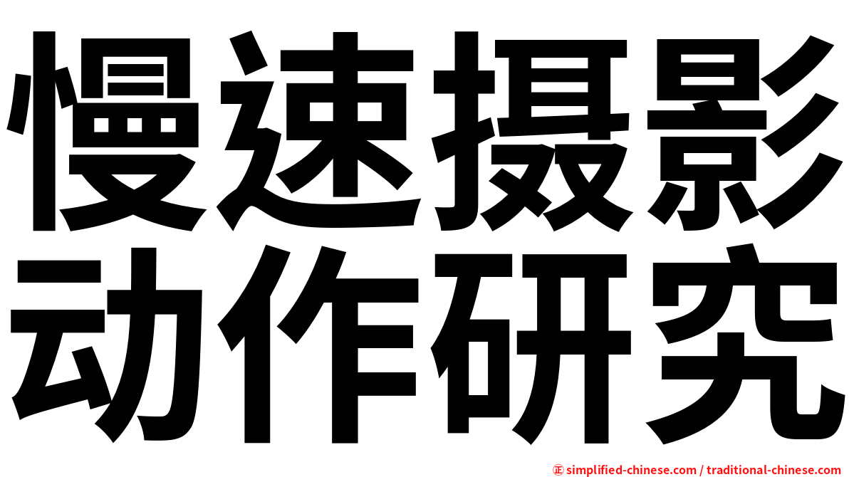 慢速摄影动作研究