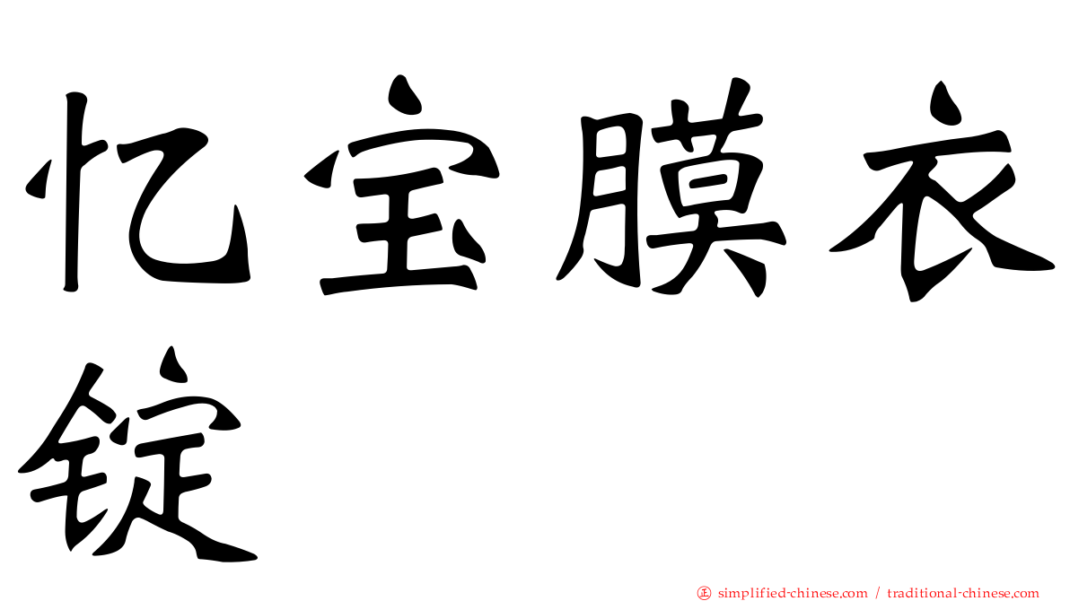 忆宝膜衣锭
