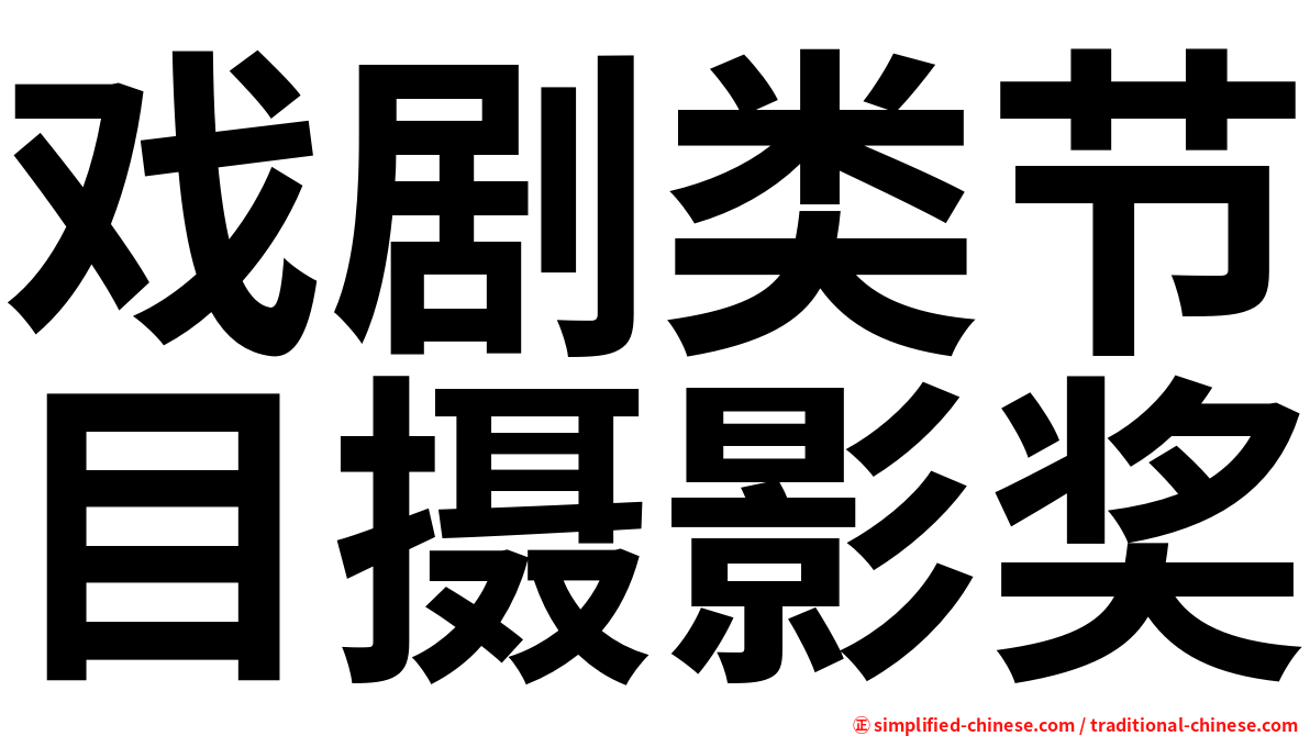 戏剧类节目摄影奖